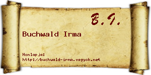 Buchwald Irma névjegykártya